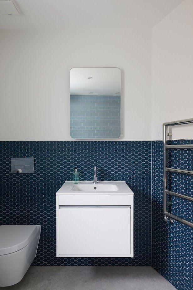 Sainfoin Road Blue Tile Bathroom Architecture