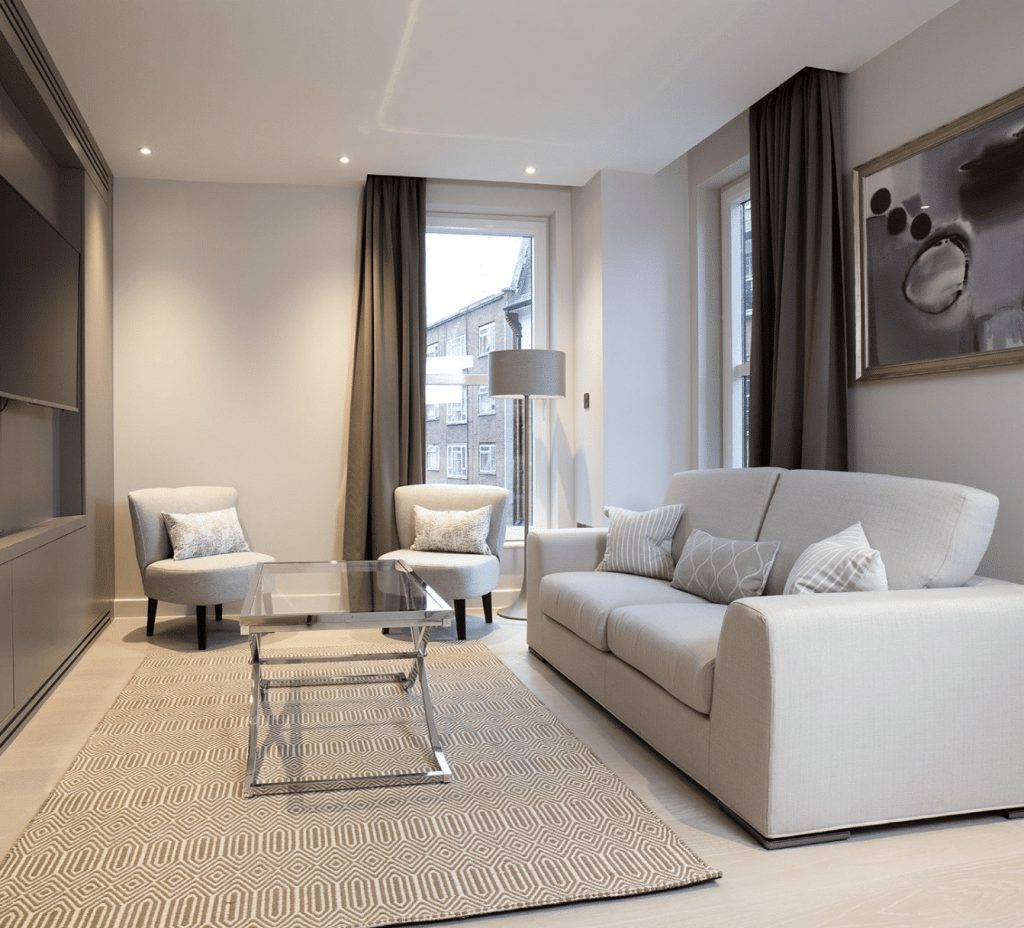 Vauxhall Bridge Road Living Room Side View